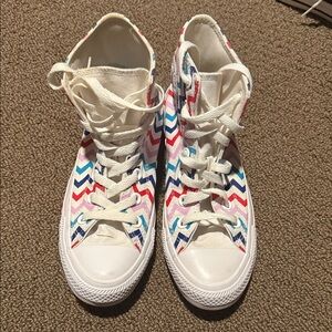 Colorful Chevron High-Top Women's Sneakers